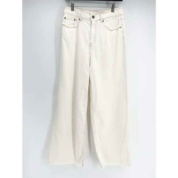 Future Collective With Jenny K. Lopez High-Rise Raw Edge Ecru Jeans 6 - Picture 2 of 7